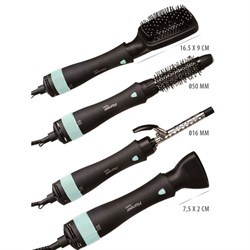 Фен-щётка Pioneer HB-1003D, 1000 Вт, 2 температурных режима, чёрно-бирюзовая - фото 51425068