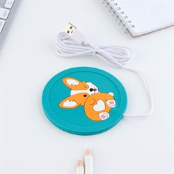 Подставка подогреватель для кружки USB «Корги», 10×10 см - фото 51425375
