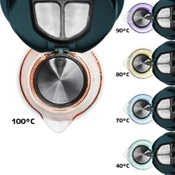 Чайник электрический Kitfort KT-640-4, стекло, 1.5 л, 2200 Вт, регулировка t°, зелёный - фото 51425978