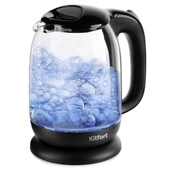 Чайник электрический Kitfort КТ-625-6, стекло, 1.7 л, 2200 Вт, черный - фото 51425994
