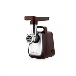 Мясорубка BRAYER BR1601, 1300 Вт, 1.5 кг/мин, реверс, 2 насадки, серо-чёрная - фото 51426047