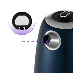 Чайник электрический Kitfort KT-6121-3, металл, 1.7 л, 2200 Вт, регулировка t°, синий - фото 51426085