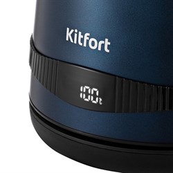 Чайник электрический Kitfort KT-6121-3, металл, 1.7 л, 2200 Вт, регулировка t°, синий - фото 51426086