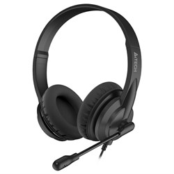 Гарнитура проводная A4Tech HU-10, USB, с микрофоном, кабель 2 м, накладная, чёрная - фото 51428307
