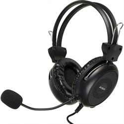 Наушники с микрофоном A4Tech HU-30 черный 2м накладные USB оголовье - фото 51428319