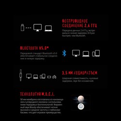 Наушники с микрофоном A4Tech Bloody MR710 серый 1.5м мониторные BT/Radio оголовье (MR710 GRE   10046 - фото 51428571