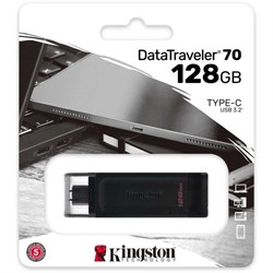 Флешка Kingston 128GB DataTraveler 70 Type-C DT70/128GB USB3.2 черный - фото 51428924