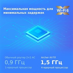 Роутер беспроводной TP-Link Archer AX10 AX1500 10/100/1000BASE-TX черный - фото 51429559