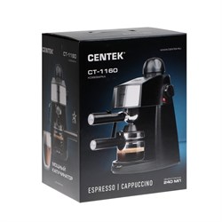Кофеварка Centek CT-1160, рожковая, 800 Вт, 0.24 л, чёрная - фото 51430066