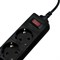 Сетевой фильтр Luazon Lighting, 4 розетки, 1.8 м, 2200 Вт, 3 х 0.75 мм2, 10 А, 220 В, черный - фото 51367664