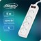 Сетевой фильтр Luazon Lighting, 4 розетки, 5 м, 2200 Вт, 3 х 0.75 мм2, 10 А, 220 В, белый - фото 51367677 Сетевой фильтр Luazon Lighting, 4 розетки, 5 м, 2200 Вт, 3 х 0.75 мм2, 10 А, 220 В, белый - фото 51367677