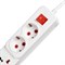 Удлинитель Luazon Lighting, 2 евро+2 унив.роз., 3 м, 2200 Вт, 2х0.5 мм2, с выкл., белый - фото 51390181