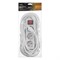 Удлинитель Luazon Lighting, 3 розетки, 10 м, 6 А, 1300 Вт, 3×0.75 мм2, с заземлением, с выключателем, белый - фото 51390321