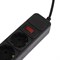 Сетевой удлинитель 5bites SP5B-110U 5S, 5 розеток, 1 м, 10 А, 3х0.75 мм2, с выкл., черный - фото 51399846