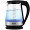 Чайник электрический Vitek VT-7077 MC, стекло, 1.7 л, 2200 Вт, чёрно-серебристый - фото 51405126