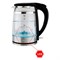 Чайники jvc JK-KE1815, стекло, 1.7 л, 2200 Вт, чёрный с серебристым - фото 51409295
